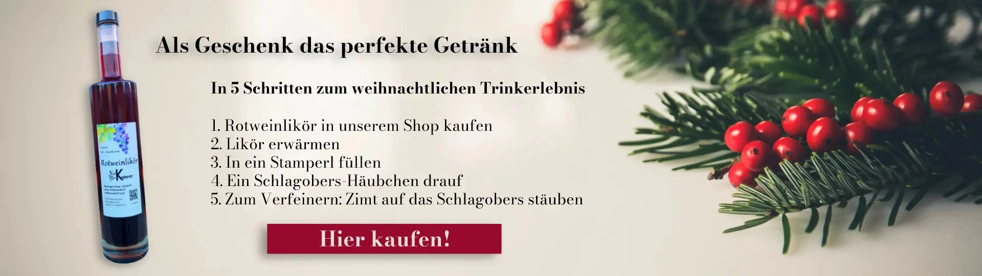 Rotweinlikör Weihnachtsgeschenk Likör Rotweinlikör